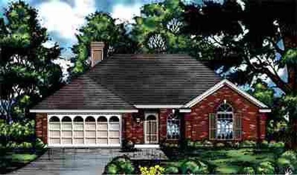 One-Story, Traditional House Plan 77010 with 3 Beds, 2 Baths, 2 Car Garage Elevation