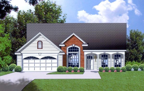 One-Story, Traditional House Plan 77011 with 3 Beds, 2 Baths, 2 Car Garage Elevation One-Story, Traditional House Plan 77011 with 3 Beds, 2 Baths, 2 Car Garage Elevation