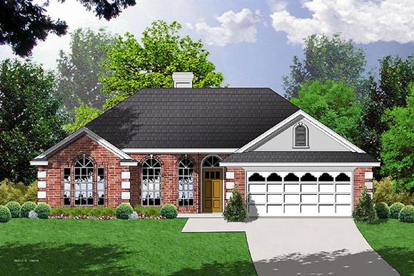 One-Story, Traditional House Plan 77012 with 3 Beds, 2 Baths, 2 Car Garage Elevation