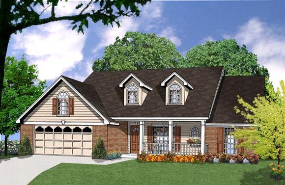 Country House Plan 77029 with 3 Beds, 2 Baths, 2 Car Garage Elevation