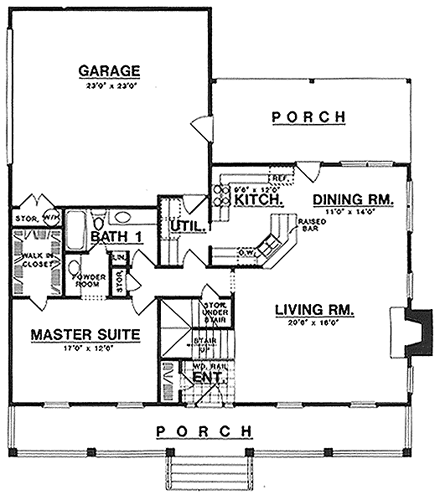 Cape Cod, Country House Plan 77049 with 3 Beds, 2 Baths, 2 Car Garage First Level Plan