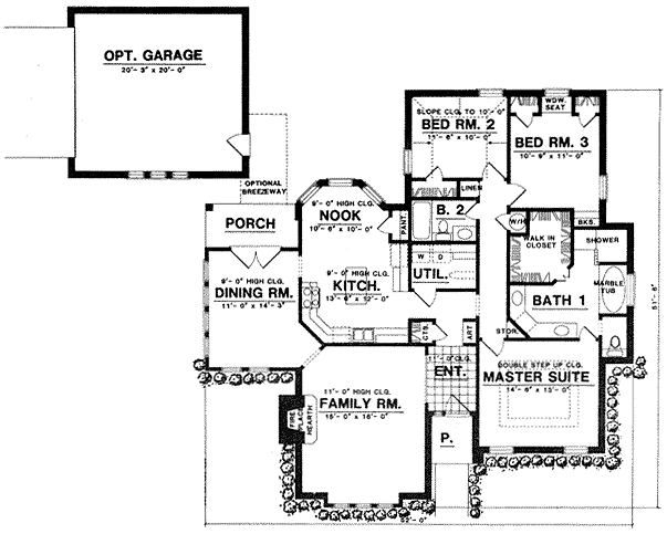 House Plan 77051 - Traditional Style with 1829 Sq Ft, 3 Bed, 2 Ba ...