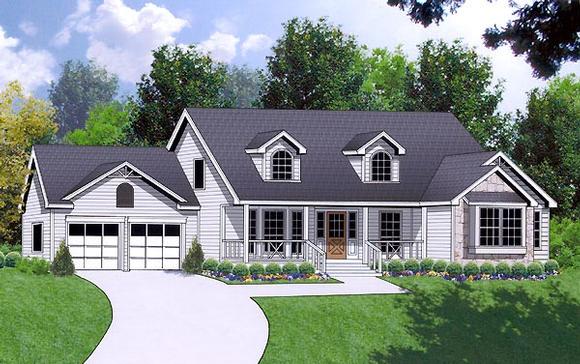 One-Story, Ranch, Traditional House Plan 77064 with 4 Beds, 2 Baths, 2 Car Garage Elevation