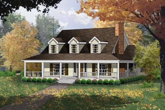 Country House Plan 77080 with 4 Beds, 3 Baths Elevation