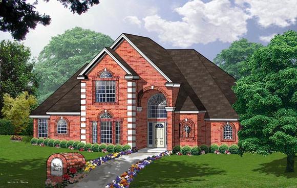 Traditional House Plan 77083 with 3 Beds, 2.5 Baths, 2 Car Garage Elevation