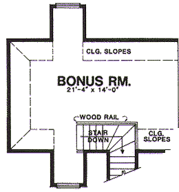 European House Plan 77085 with 4 Beds, 2.5 Baths, 3 Car Garage Second Level Plan