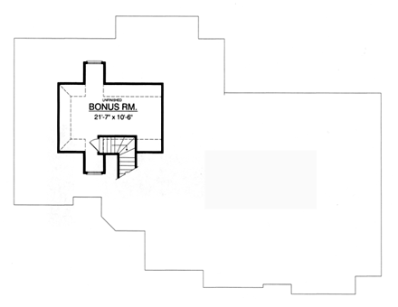 European House Plan 77091 with 4 Beds, 2.5 Baths, 3 Car Garage Second Level Plan