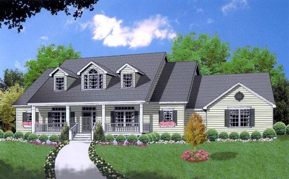 Country House Plan 77093 with 3 Beds, 3 Baths, 2 Car Garage Elevation