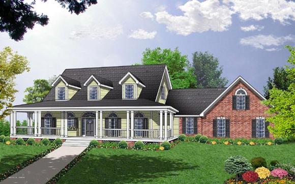 Country House Plan 77102 with 4 Beds, 3 Baths, 2 Car Garage Elevation