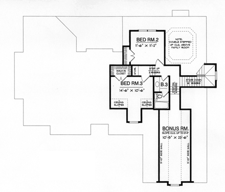 European House Plan 77110 with 3 Beds, 2.5 Baths, 2 Car Garage Second Level Plan