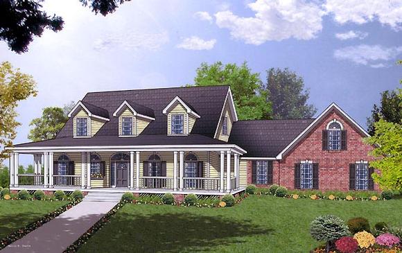 Country House Plan 77120 with 4 Beds, 3 Baths, 2 Car Garage Elevation