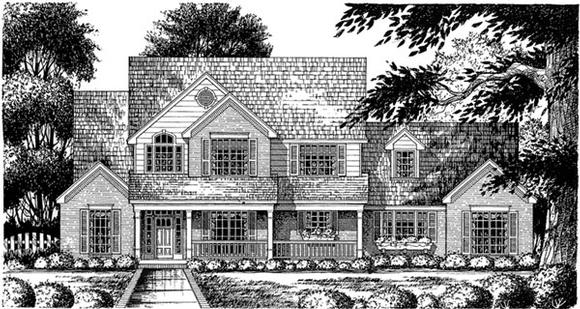 Country, Farmhouse House Plan 77124 with 3 Beds, 3 Baths, 2 Car Garage Elevation