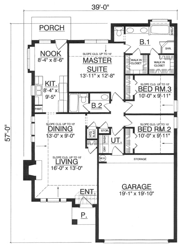 House Plan 77164 - Traditional Style with 1394 Sq Ft, 3 Bed ...