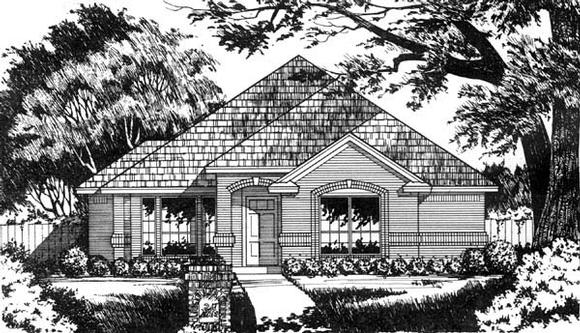 Traditional House Plan 77179 with 3 Beds, 2 Baths, 2 Car Garage Elevation