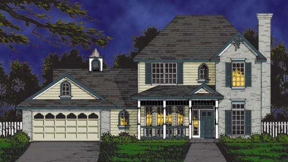 Country, Traditional House Plan 77199 with 5 Beds, 3 Baths, 2 Car Garage Elevation