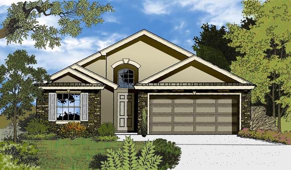 Contemporary House Plan 77307 with 3 Beds, 2 Baths, 2 Car Garage Elevation