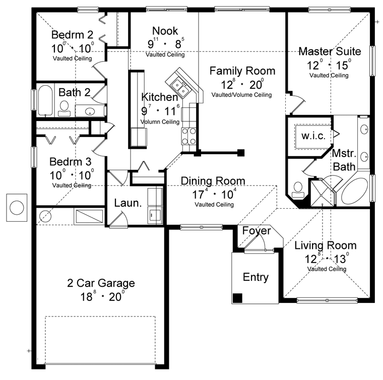 House Plan 77313 - Contemporary Style with 1751 Sq Ft, 3 Bed, 2 B