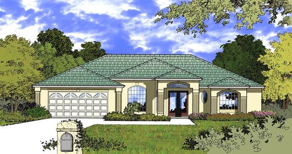 Contemporary House Plan 77344 with 3 Beds, 3 Baths, 2 Car Garage Elevation