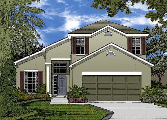 House Plan 77349 with 4 Beds, 3 Baths, 2 Car Garage Elevation