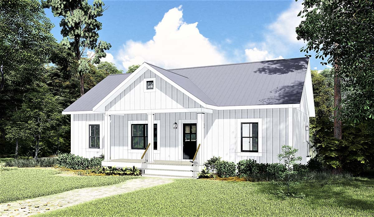 Cottage, Country, Ranch Plan with 1311 Sq. Ft., 3 Bedrooms, 2 Bathrooms Picture 2