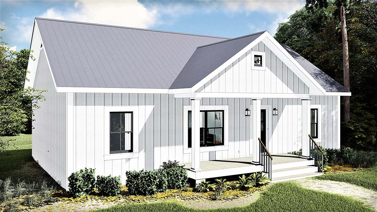 Cottage, Country, Ranch Plan with 1311 Sq. Ft., 3 Bedrooms, 2 Bathrooms Picture 3