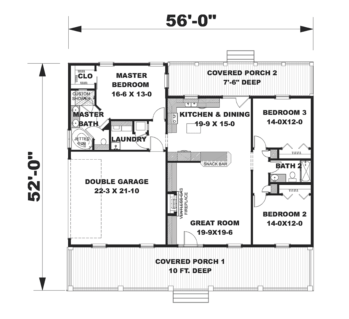 3 bedroom floor plans with dimensions