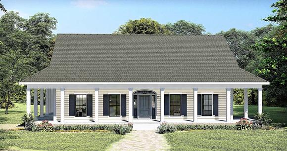Country, Southern House Plan 77410 with 3 Beds, 3 Baths Elevation