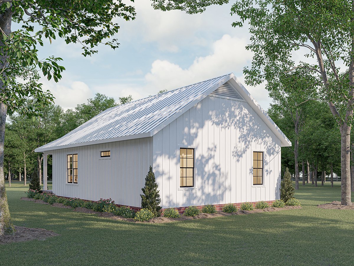 Country, Southern Plan with 1120 Sq. Ft., 2 Bedrooms, 2 Bathrooms Rear Elevation