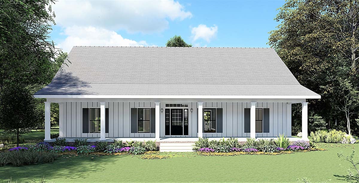 Country, Farmhouse House Plan 77414 with 4 Beds, 3 Baths Elevation