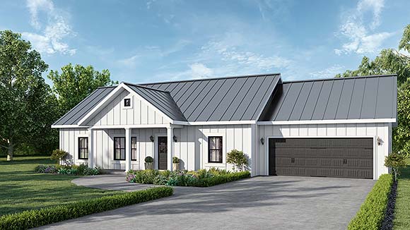 Country, Ranch, Traditional House Plan 77422 with 3 Beds, 2 Baths, 2 Car Garage Elevation