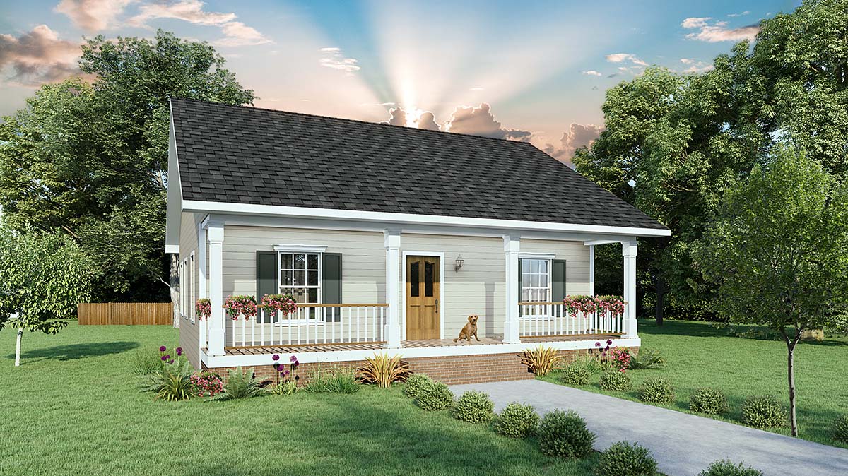 House Plan 77425 - Southern Style with 1084 Sq Ft, 2 Bed, 1 Bath