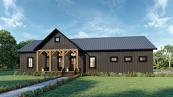 Barndominium, Ranch House Plan 77431 with 3 Beds, 2 Baths, 2 Car Garage Elevation