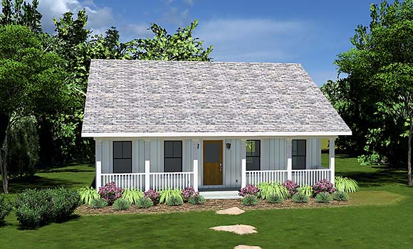 Bungalow, Cottage, Country, Southern House Plan 77432 with 2 Beds, 1 Baths Elevation