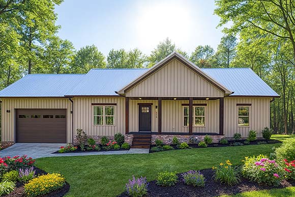 Country, Ranch, Southern, Traditional House Plan 77440 with 3 Beds, 2 Baths, 2 Car Garage Elevation