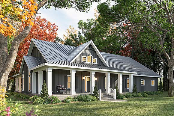 Country, Craftsman, Farmhouse, Southern House Plan 77450 with 3 Beds, 3 Baths, 3 Car Garage Elevation