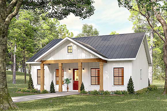 Cottage, Country, Ranch House Plan 77469 with 2 Beds, 2 Baths Elevation