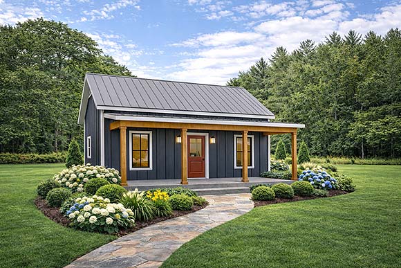 Cabin, Cottage, Country, Farmhouse, Ranch House Plan 77472 with 2 Beds, 1 Baths Elevation