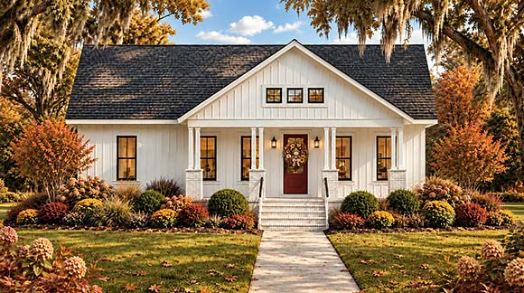 Contemporary, Cottage, Farmhouse, New American House Plan 77487 with 3 Beds, 2 Baths Elevation