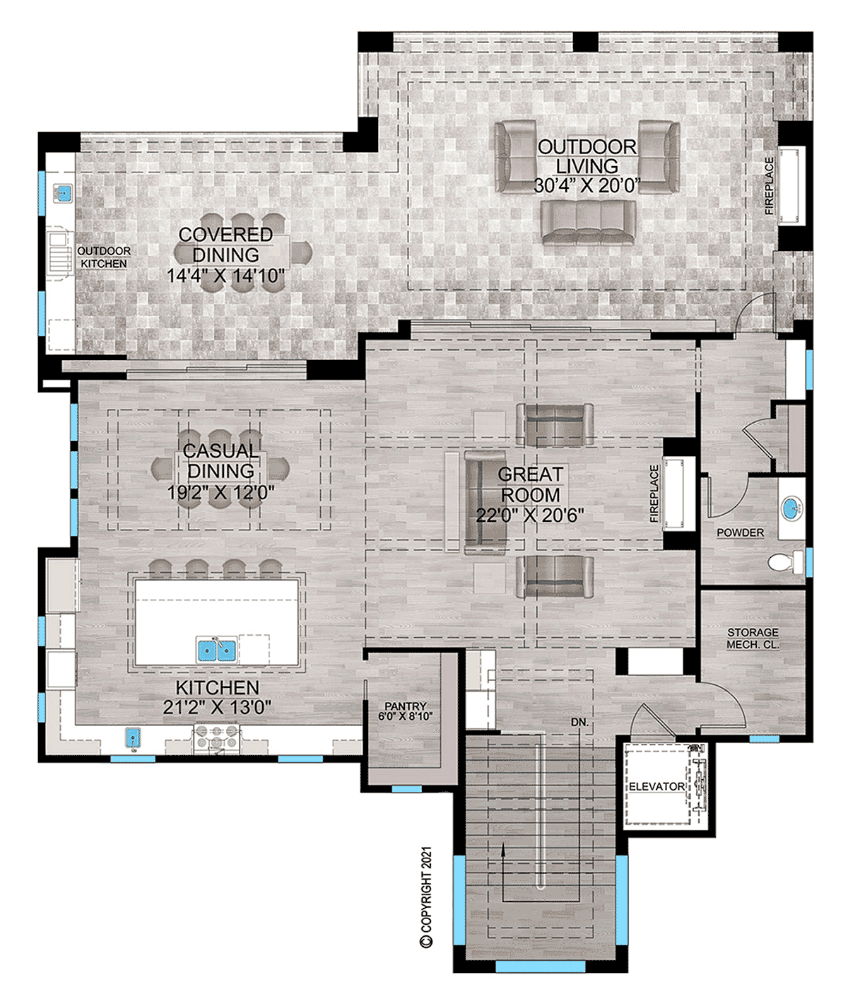House Plan 77504 - Florida Style with 5102 Sq Ft, 4 Bed, 4 Bath, |  COOLhouseplans.com, image size:1200x1420