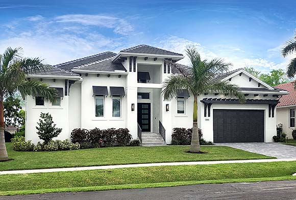 Coastal, Contemporary House Plan 77518 with 4 Beds, 3 Baths, 2 Car Garage Elevation