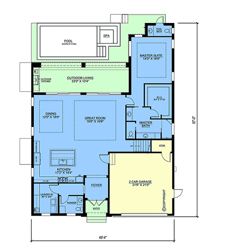 Coastal, Contemporary, Florida House Plan 77545 with 5 Beds, 7 Baths, 2 Car Garage First Level Plan