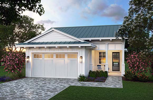 Coastal, Contemporary, Cottage, Farmhouse House Plan 77551 with 3 Beds, 3 Baths, 2 Car Garage Elevation