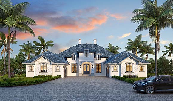 French Country House Plan 77600 with 3 Beds, 5 Baths, 4 Car Garage Elevation