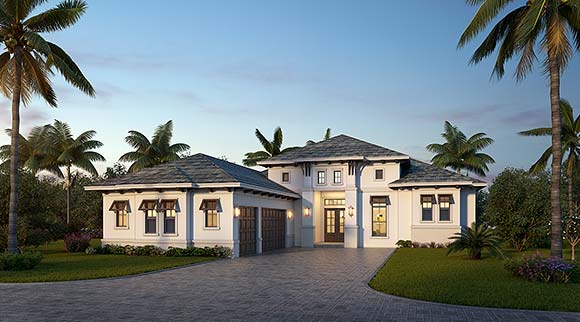 Coastal, Craftsman House Plan 77614 with 4 Beds, 4 Baths, 3 Car Garage Elevation