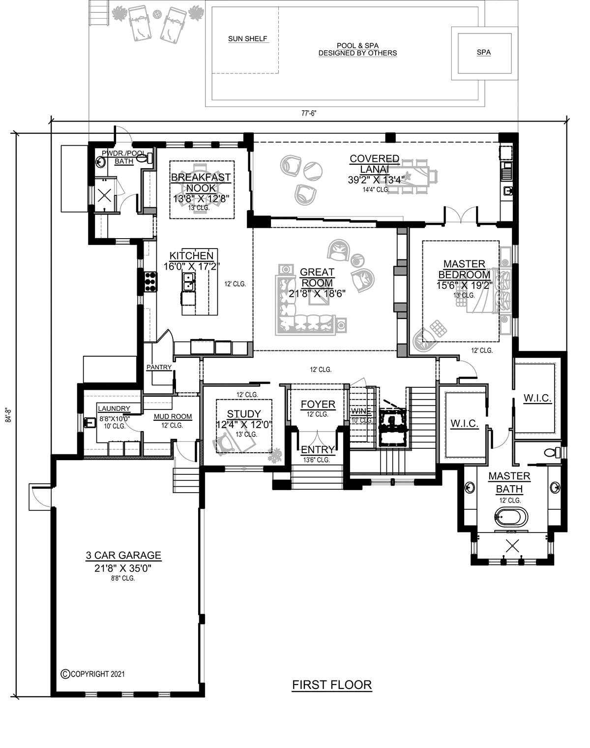 House Plan 77620 - Modern Style with 4544 Sq Ft, 4 Bed, 5 Bath