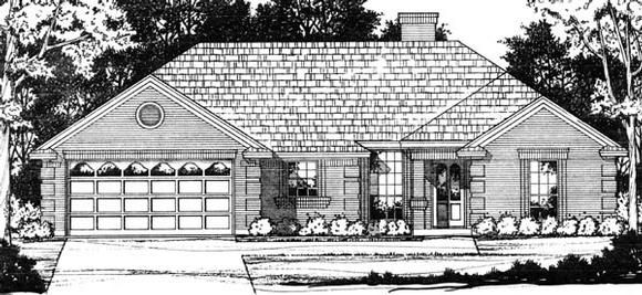 Traditional House Plan 77748 with 4 Beds, 3 Baths, 2 Car Garage Elevation