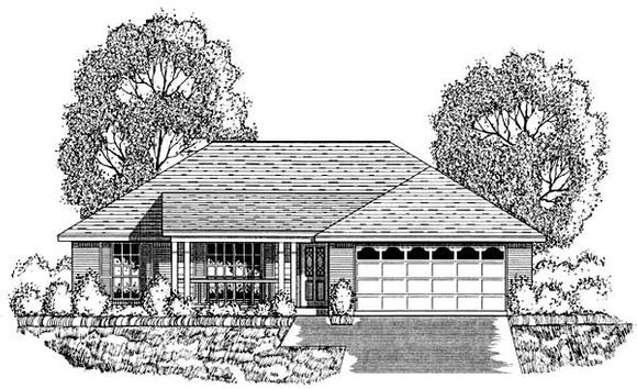 Country House Plan 77752 with 3 Beds, 2 Baths, 2 Car Garage Elevation
