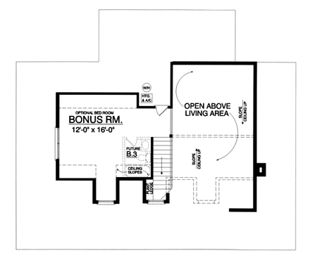 Country House Plan 77753 with 2 Beds, 2 Baths Second Level Plan