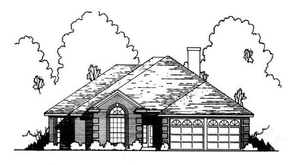 Traditional House Plan 77755 with 3 Beds, 2 Baths, 2 Car Garage Elevation