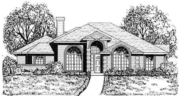 Traditional House Plan 77757 with 3 Beds, 2 Baths, 2 Car Garage Elevation